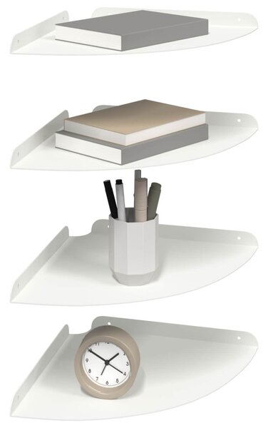 Lebegő polc polcokkal tárolóval 4 pcs Fehér 30 x 30 x 2 cm