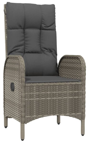 7 részes szürke polyrattan kerti étkezőgarnitúra párnával