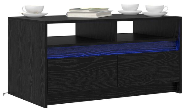 Dohányzóasztal Fekete tölgy 90 x 50 x 45 cm Szerelt Fa