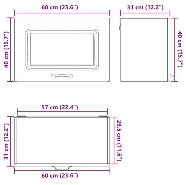 Mosogatógép panel Kalmar Fekete tölgy 60 x 31 x 40 cm Faanyag