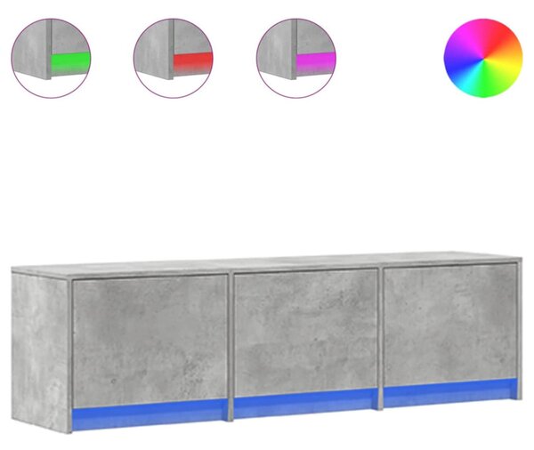 TV szekrény leddel fiókkal Beton 140 x 34 x 40 cm Faanyag
