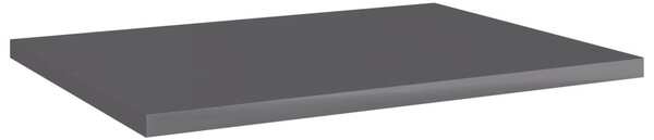 4 db magasfényű szürke forgácslap könyvespolc 40 x 30 x 1,5 cm