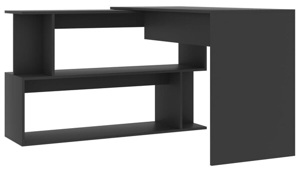 Szürke forgácslap sarokasztal 200 x 50 x 76 cm