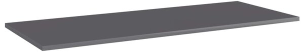4 db magasfényű szürke forgácslap könyvespolc 100 x 40 x 1,5 cm
