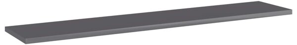 4 db magasfényű szürke forgácslap könyvespolc 100 x 20 x 1,5 cm