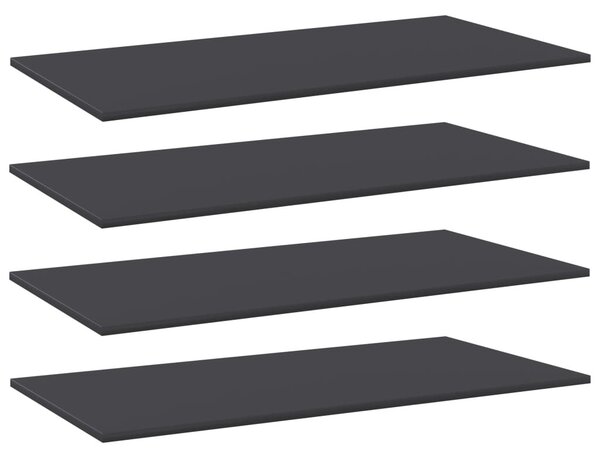 4 db szürke forgácslap könyvespolc 100 x 50 x 1,5 cm