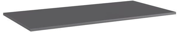 8 db magasfényű szürke forgácslap könyvespolc lap 80x30x1,5 cm