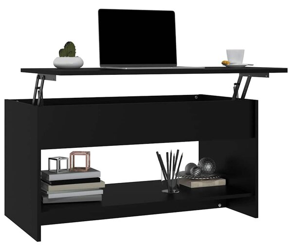 Fekete szerelt fa dohányzóasztal 102x50x52,5 cm
