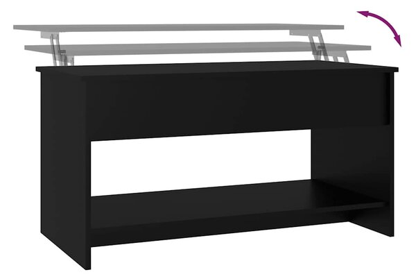 Fekete szerelt fa dohányzóasztal 102x50x52,5 cm