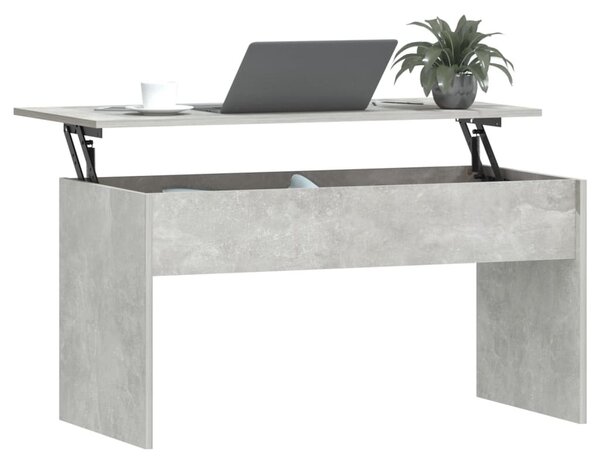 Betonszürke szerelt fa dohányzóasztal 102 x 50,5 x 52,5 cm