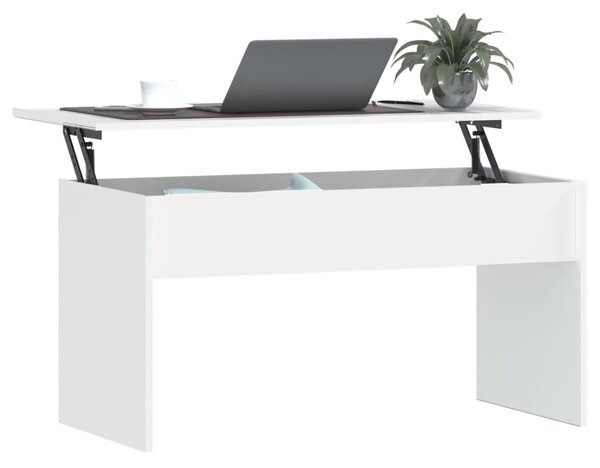 Fehér szerelt fa dohányzóasztal 102 x 50,5 x 52,5 cm