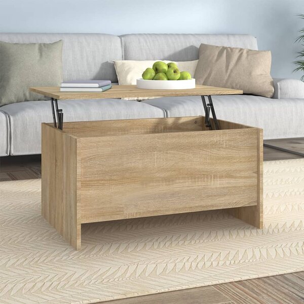 Sonoma tölgy színű szerelt fa dohányzóasztal 80x55,5x41,5 cm