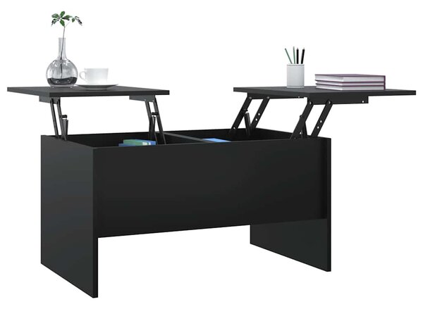 Fekete szerelt fa dohányzóasztal 80 x 50 x 42,5 cm