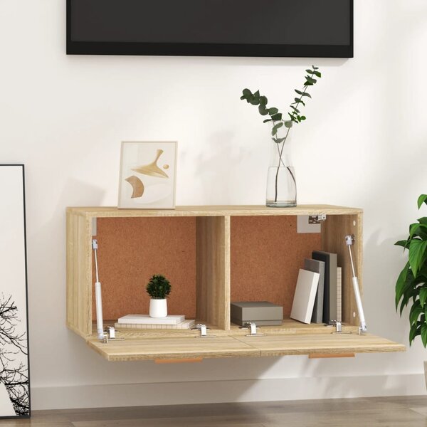 Sonoma tölgy színű szerelt fa faliszekrény 80 x 35 x 36,5 cm