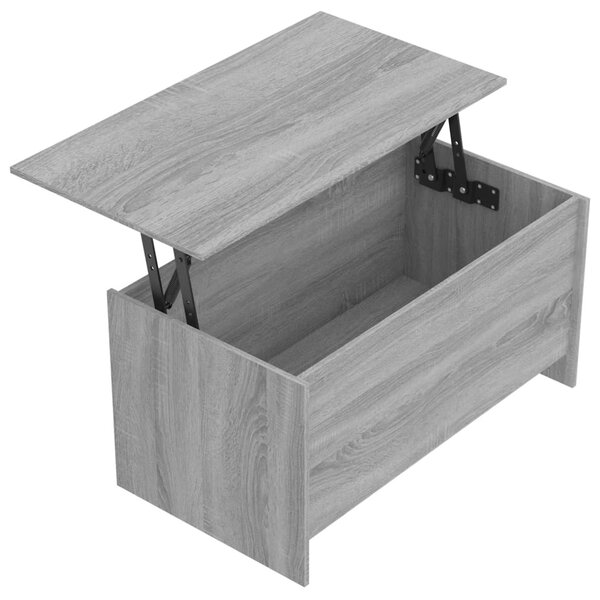 Szürke sonoma színű szerelt fa dohányzóasztal 102x55,5x52,5 cm