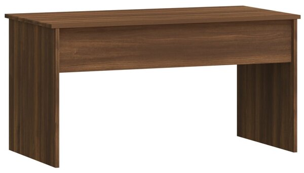 Barna tölgyszínű szerelt fa dohányzóasztal 102x50,5x52,5 cm
