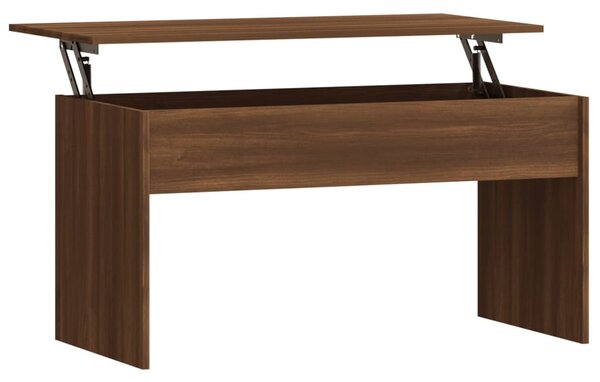 Barna tölgyszínű szerelt fa dohányzóasztal 102x50,5x52,5 cm