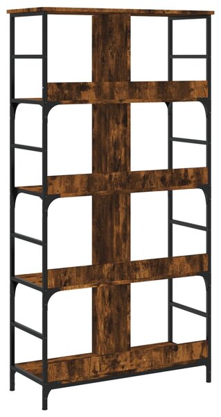 Füstös tölgy színű szerelt fa könyvespolc 78,5 x 33 x 153 cm