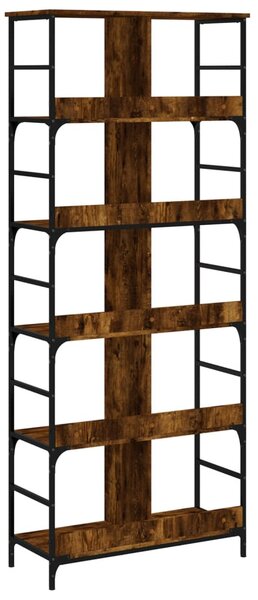 Füstös tölgy színű szerelt fa könyvespolc 78,5 x 33 x 188,5 cm