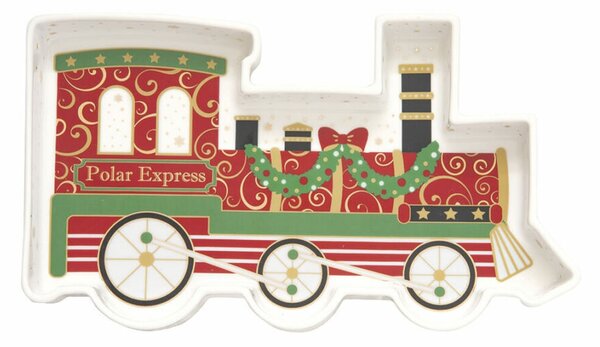 Karácsonyi porcelán vonat alakú tálca - Polar Express