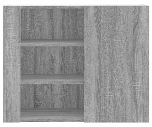 Szürke sonoma színű szerelt fa faliszekrény 75 x 35 x 60 cm