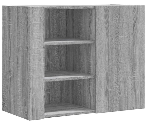 Szürke sonoma színű szerelt fa faliszekrény 75 x 35 x 60 cm
