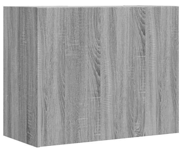 Szürke sonoma színű szerelt fa faliszekrény 75 x 35 x 60 cm