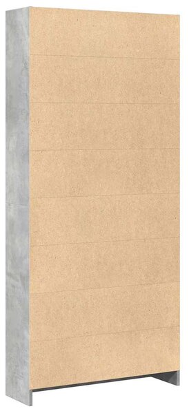 Betonszürke szerelt fa könyvespolc 80 x 24 x 176 cm