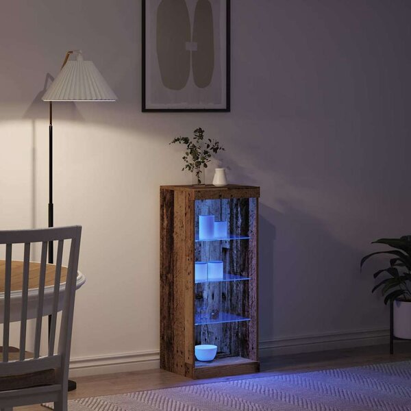 LED tálaló LED szalagokkal Öreg fa 41 x 37 x 100 cm Faanyag
