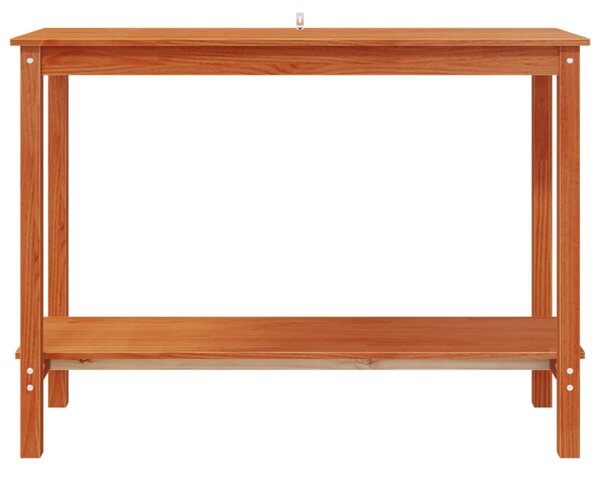 Konzolasztal polcokkal Viaszbarna 110 x 40 x 80 cm Tömör fenyő