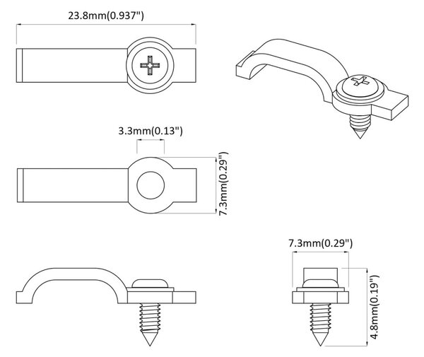 LED szalagklipszek 2 pcs Átlátszó 23,8 x 7,3 x 4,3 mm