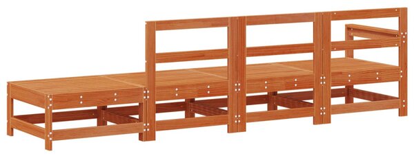 Sarokkanapé egységek Viaszbarna 252 x 62 x 70,5 cm Tömör fenyő