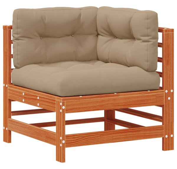 Kerti lounge szett 10 pcs Viaszbarna Tömör Fenyőfa