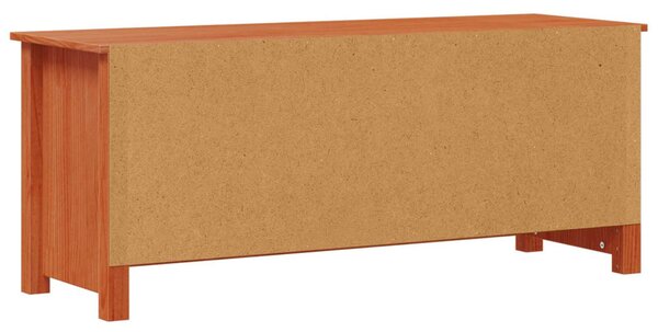 Cipőszekrény Viaszbarna 110 x 38 x 45,5 cm Tömör fenyő