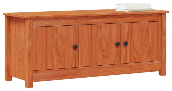 Cipőszekrény Viaszbarna 110 x 38 x 45,5 cm Tömör fenyő
