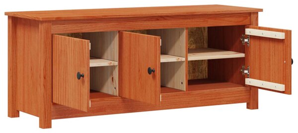 Cipőszekrény Viaszbarna 110 x 38 x 45,5 cm Tömör fenyő