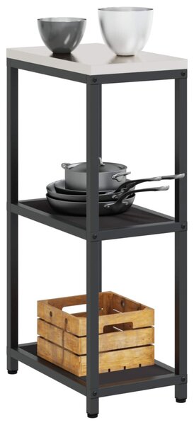 Konyhai Tárolás polcokkal tárolóval Fekete 30 x 50 x 92 cm Acél