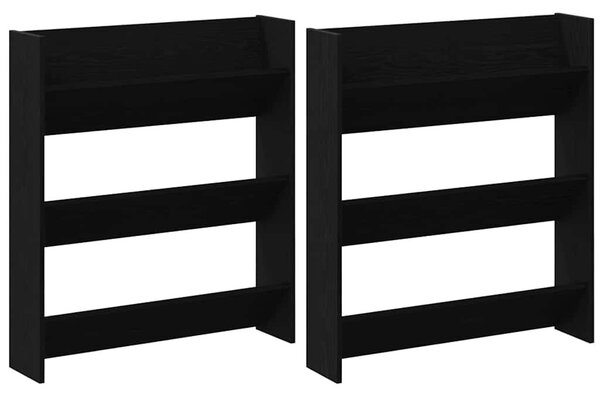 Cipőszekrény 2 pcs Fekete tölgy 86 x 18 x 90 cm Faanyag
