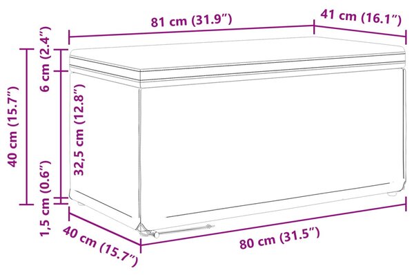 Zsámoly Kék 81 x 41 x 40 cm Bársony és Műanyag Fa