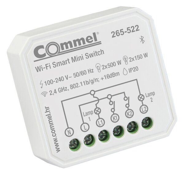 Commel wifi mini, kapcsoló, beépíthető, 2 csatorna