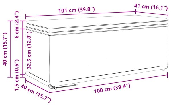 Zsámoly Fekete 101 x 41 x 40 cm Bársony és Műanyag Fa