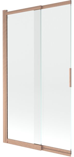 Mexen, Mexen Fox parawan nawannowy 2-skrzydłowy przesuwny 100 x 150 cm, banner, miedź szczotkowana - 891-100-002-65-00