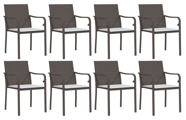 9 részes polyrattan és acél kerti étkezőgarnitúra párnával