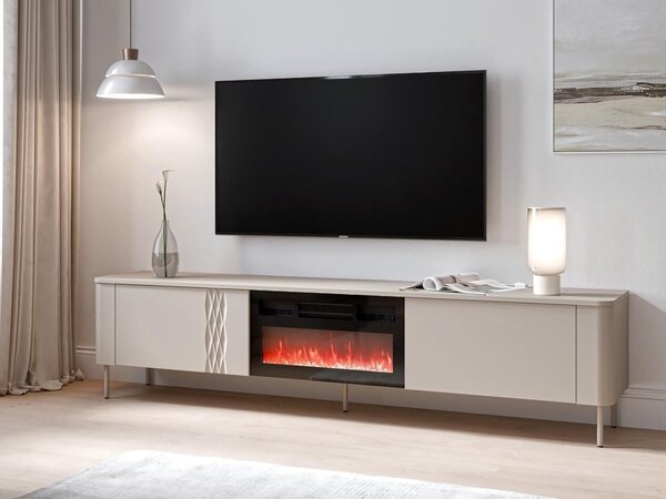 TV-állvány Tortesi 103, Közepes sűrűségű farostlemez, Laminált forgácslap, 49x200x41cm, Kasmír