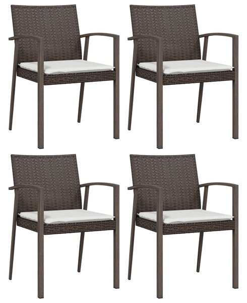 5 részes polyrattan és acél kerti étkezőgarnitúra párnával