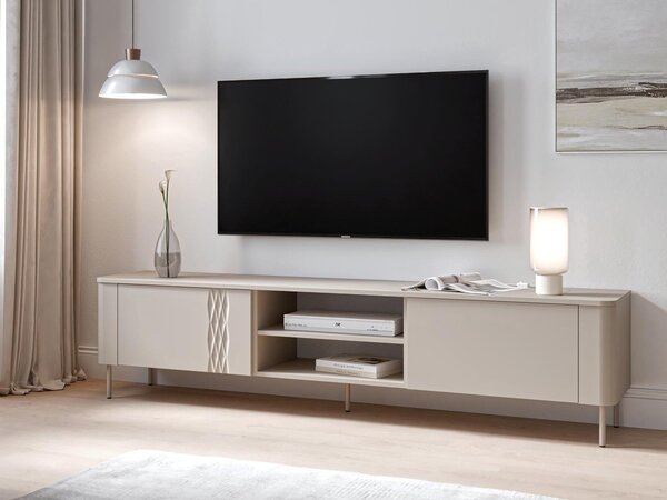 TV-állvány Tortesi 103, Közepes sűrűségű farostlemez, Laminált forgácslap, 49x200x41cm, Kasmír