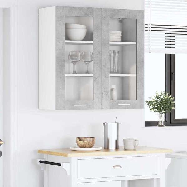 Függő szekrény tárolóval Beton Szürke 80 x 31 x 80 cm Faanyag