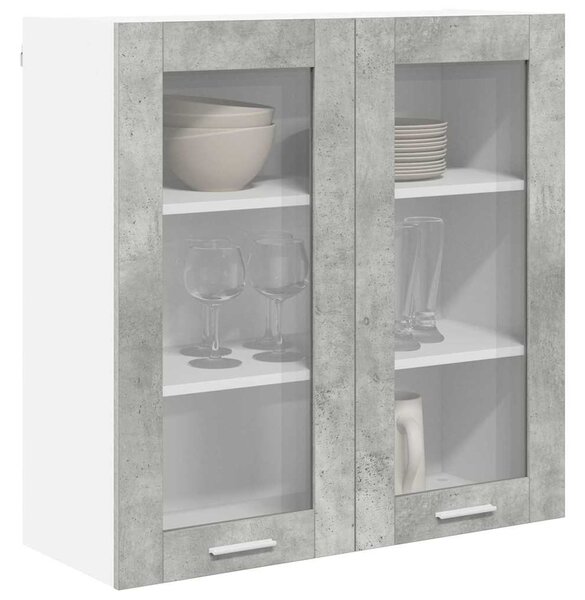 Függő szekrény tárolóval Beton Szürke 80 x 31 x 80 cm Faanyag