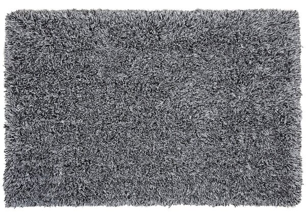 Fekete és fehér hosszú szálú szőnyeg 200 x 300 cm CIDE
