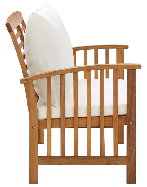 Tömör akácfa kerti pad párnákkal 119 cm